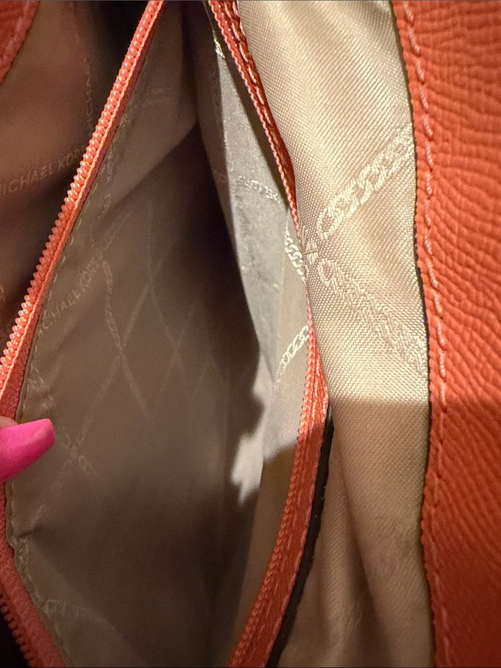 Michael Kors Coral-Red Saffiano Leather Tote